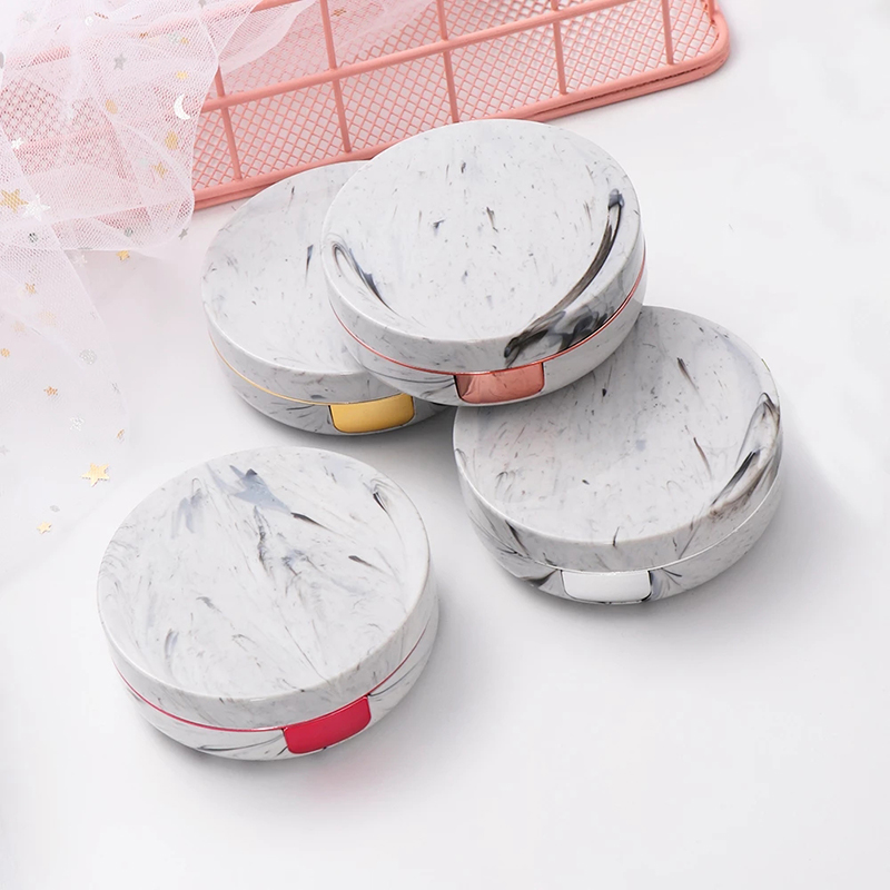 round marble contact lens cases