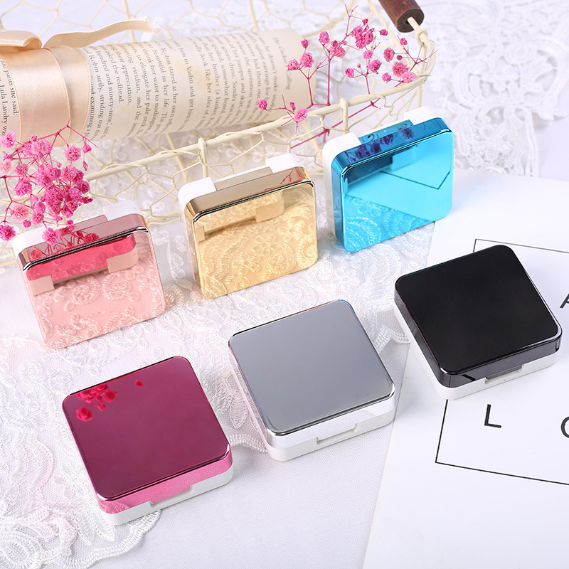 Fashion Custom logo Contact Lens Case Colorful Contact Lenses Cases Container Travel Kit Box New Mini square Contact Lens case
