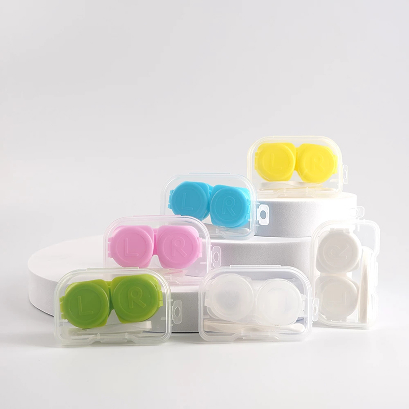 Candy Color Mini Transparent Portable Cosmetic Contact Lens Case Box Travel Kit Contact Lenses Cases Container Storage Holder