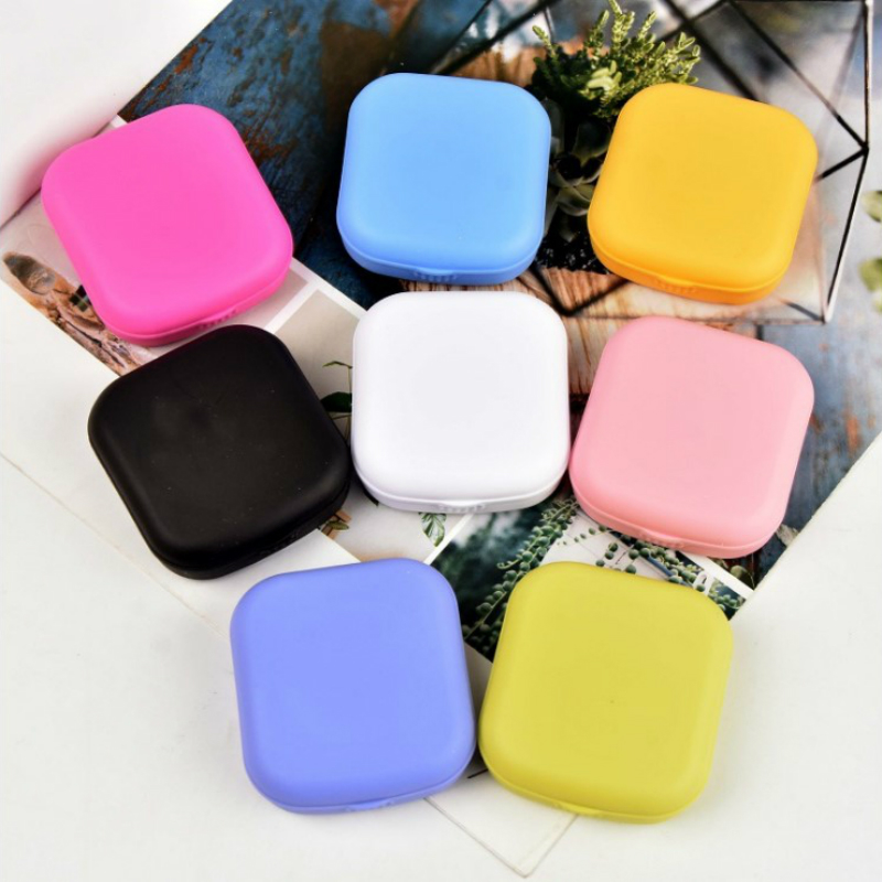 Multi Color Square Shape Contact Lens case Simple Style Contact Lenses Display Box Plastic Portable Contact Lenses Cases Boxes